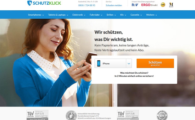 Schutzklick verspricht null Papierkram und schnellen Versicherungsschutz