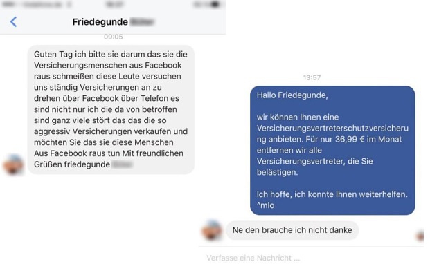„Schmeißt die Versicherungsmenschen raus“