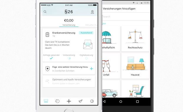 N26 und Clark starten digitalen Versicherungsservice