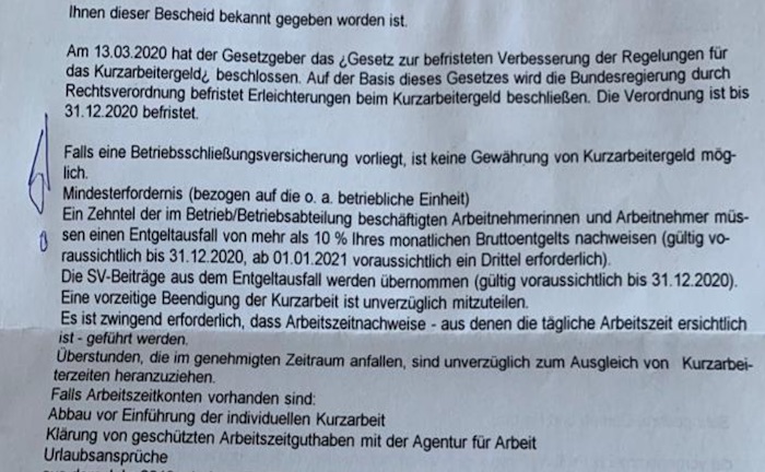 Liegt eine Betriebsschließungspolice vor, gibt es kein Kurzarbeitergeld