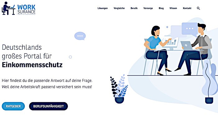 Infoportal Worksurance in neuem Look
