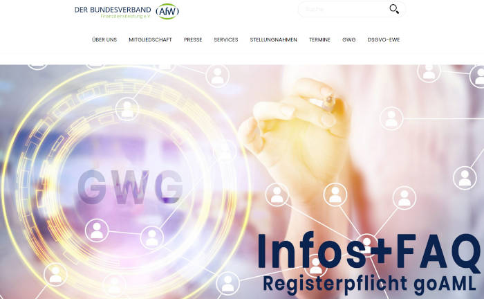 AfW bietet Info-Portal zur Registrierpflicht auf „goAML“