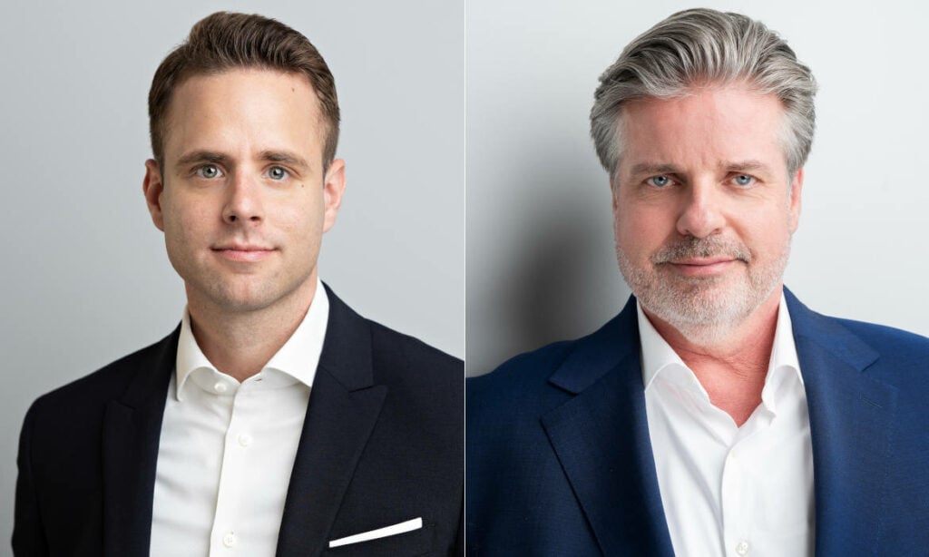 Thomas Dudkiewicz (links) und Jürgen Dörendahl, Geschäftsführende Gesellschafter der Personalvermittlung Le Groupe Bleu: „Homeoffice ist längst nicht mehr wegzudenken“