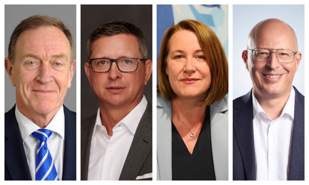 Diese Woche zu Gast im Podcast (v.l.): Michael Heinz (BVK), Norman Wirth (AfW), Ute Thoma (die Bayerische) und Christian Nuschele (Standard Life).