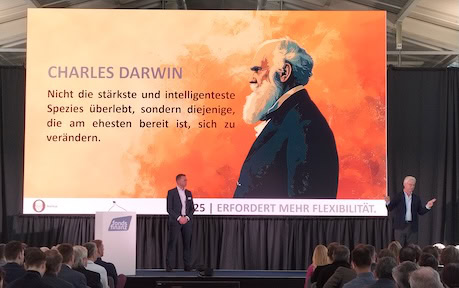 Börsenexperte Markus Koch (rechts) bei seiner Keynote bei der MMM-Messe in München (Foto: Pfefferminzia)