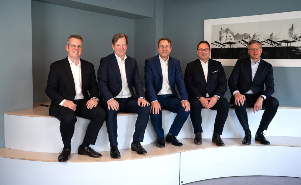 Der Vorstand der Hanse Merkur: Johannes Ganser, Holger Ehses, Eberhard Sautter, Eric Bussert, Raik Mildner (v.I.)