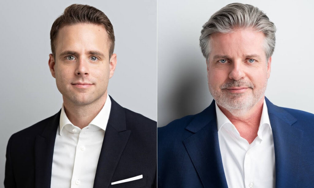 Thomas Dudkiewicz (links) und Jürgen Dörendahl, Geschäftsführende Gesellschafter der Personalvermittlung Le Groupe Bleu