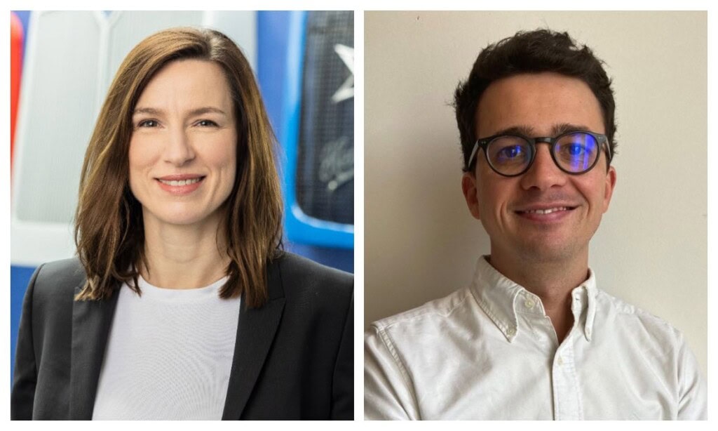Anja Ludwig, Kravag, und Gianluca Delle Donne, Samsara, über die Zukunft datenbasierter Fahrzeugversicherungen.Anja Ludwig, Kravag, und Gianluca Delle Donne, Samsara, über die Zukunft datenbasierter Fahrzeugversicherungen.