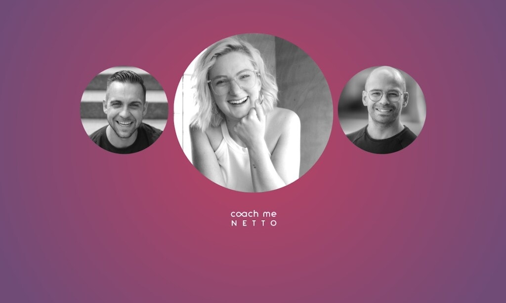 Stephan Busch (links) und Tim Schreitmüller (rechts) von CoachMeNetto interviewen Menschen aus der Branche zum Thema Unternehmertum. Dieses Mal: Jennifer Weidenbach.