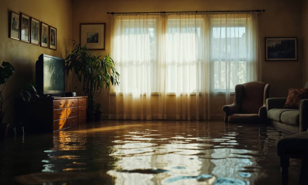 Wohnung unter Wasser: In ungenutzten Häusern müssen die Verantwortlichen den Wasserhaupthahn zudrehen, fordert die Wohngebäudeversicherung