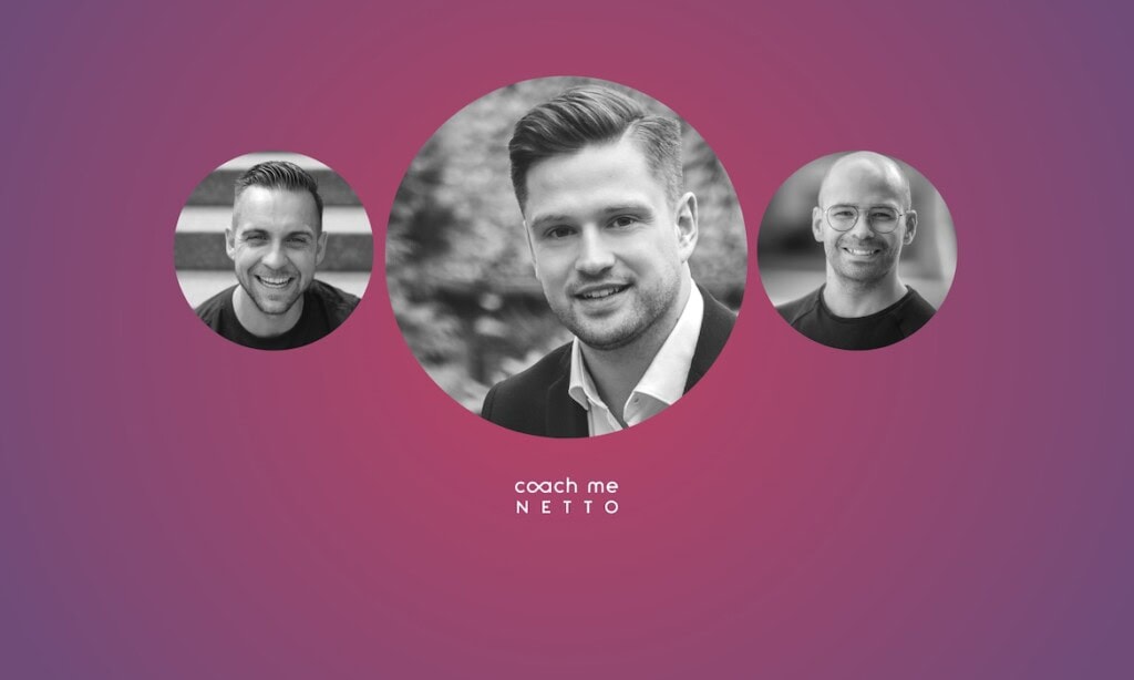 Stephan Busch (links) und Tim Schreitmüller (rechts) von CoachMeNetto interviewen Menschen aus der Branche zum Thema Unternehmertum. Dieses Mal: Pascal Kleinelümern.