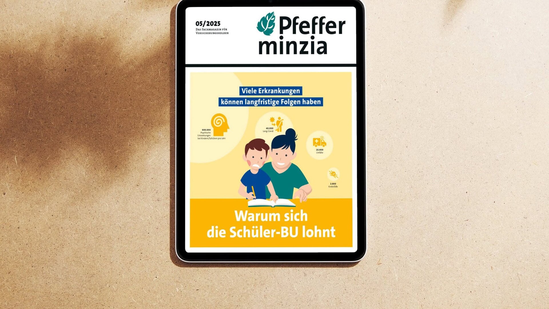Blick auf das digitale Magazin Pfefferminzia.de mit Fokus auf Versicherungsthemen und Ratgeber.