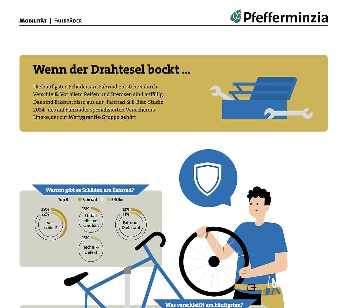 Sturz bei Fahrradschäden durch Verschleiß und technische Defekte, wichtige Infos zur Fahrradversicherung.