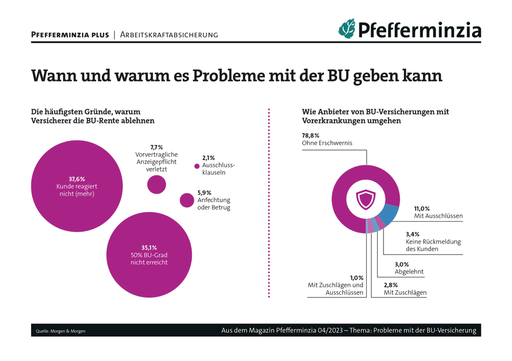 Altersvorsorge BU-Rente Versicherungsverhalten und Probleme, Pfefferminzia.
