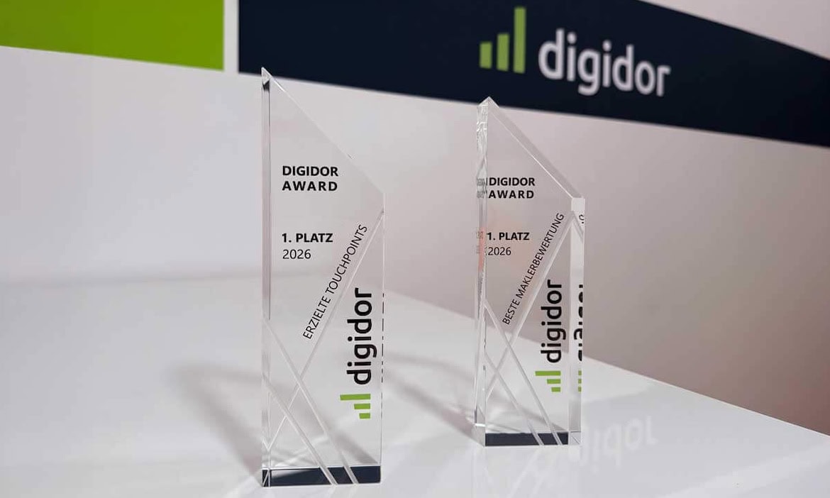 Auszeichnung für Makler: Digidor Award 2026 für innovative Marketing-Strategien.