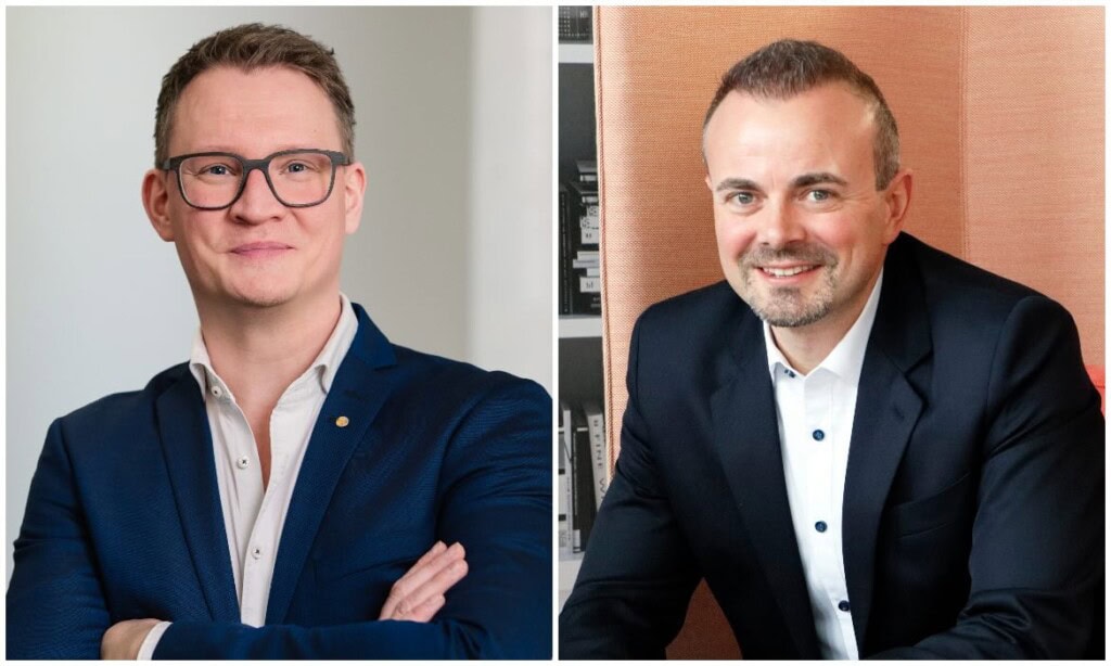 Zwei Männer im Business-Outfit, die über Expats und AO-Strategien sprechen.