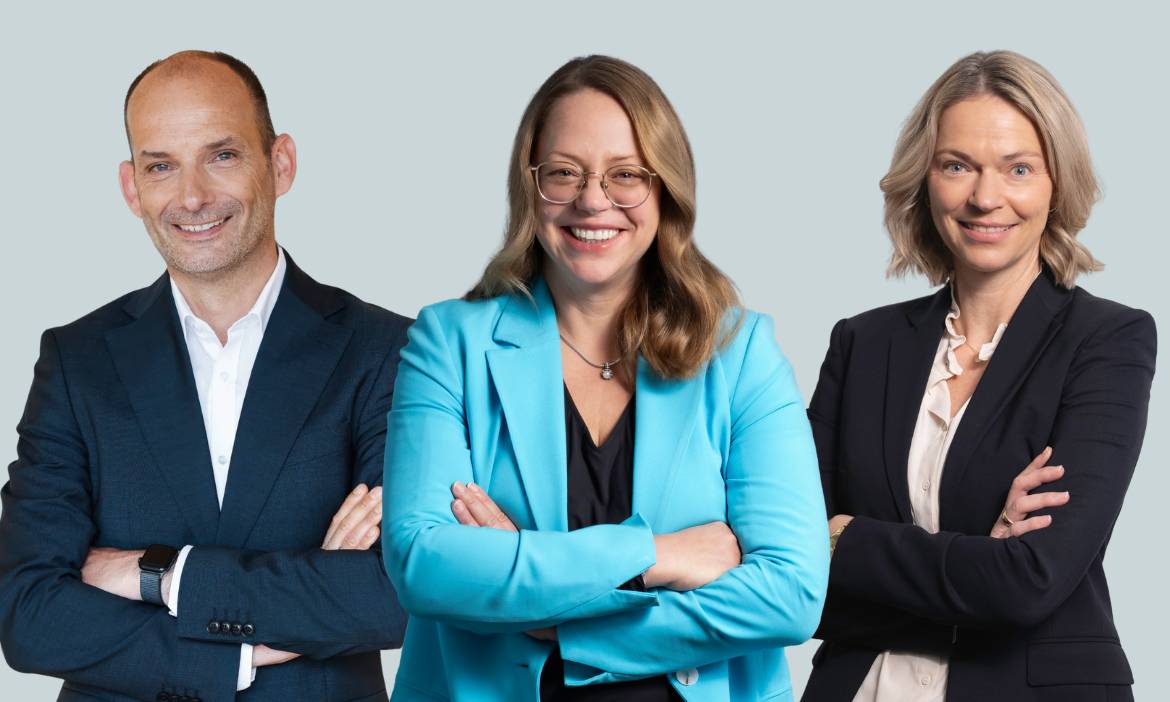Vorstand der Bavaria-Direkt (v.l.n.r.): Christian Krams (Vorsitzender), Katja Gerke, Mareike Steinmann-Baptist