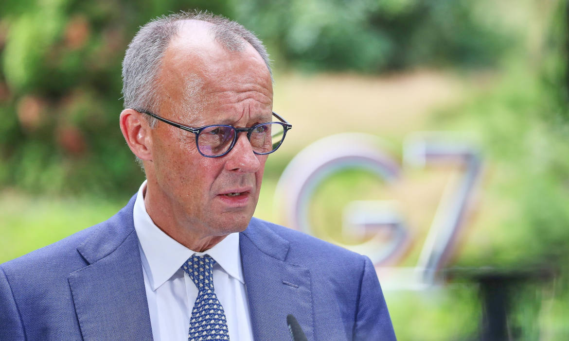 Bundeskanzler Friedrich Merz auf dem G7-Treffen im französischen Evian