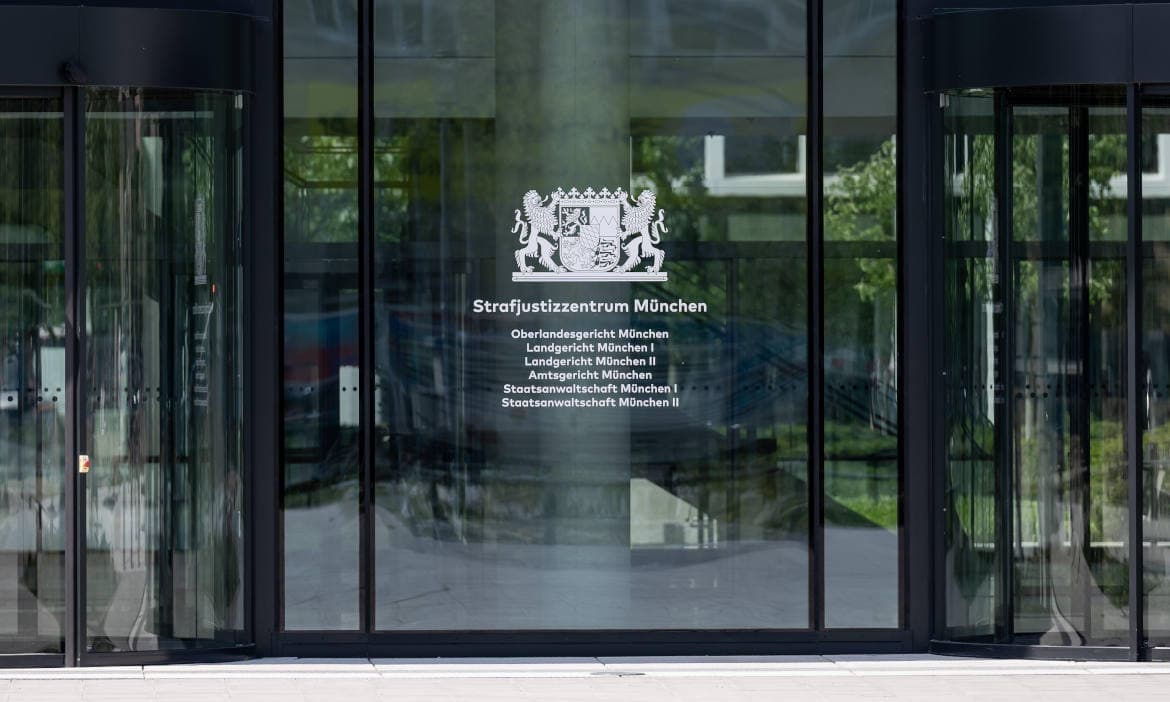 Eingang zum Justizzentrum in München, in dem auch das Amtsgericht sitzt