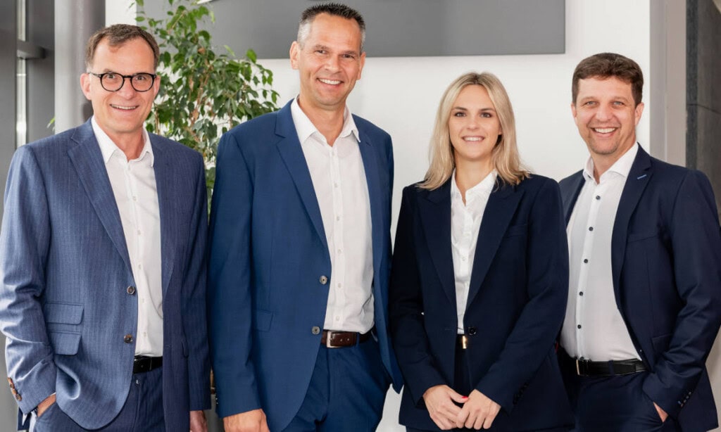 Geschäftsführung der VFM-Gruppe (v.l.n.r.): Klaus Liebig, Konrad Schmidt, Ulla Dörfler, Robert Schmidt