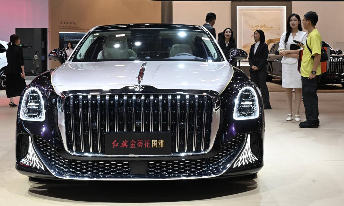 Luxusvehikel von Hongqi auf einer Messe in Hongkong: Univé versichert diese Marke vorerst nicht mehr