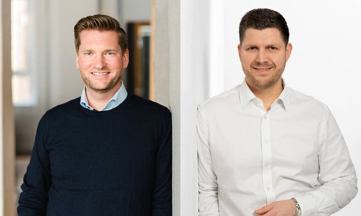 Sören Brokamp, Geschäftsführer von Perseus Technologies (links) und Finanzvorstand Bernd Herrenkind
